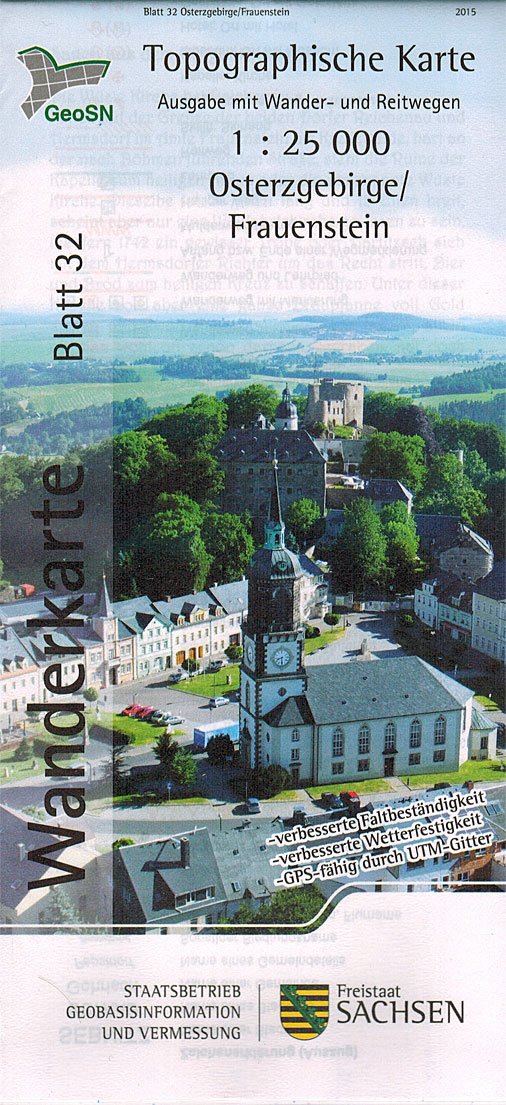 Osterzgebirge/Frauenstein: Wanderkarte 1:25 000, Ausgabe mit Wander- und Reitwegen (WK25 Blatt 32) (Topographische Freizeitkarten Sachsen 1:25 000 / Wanderkarten (WK25)) Leisure, Home & Garden