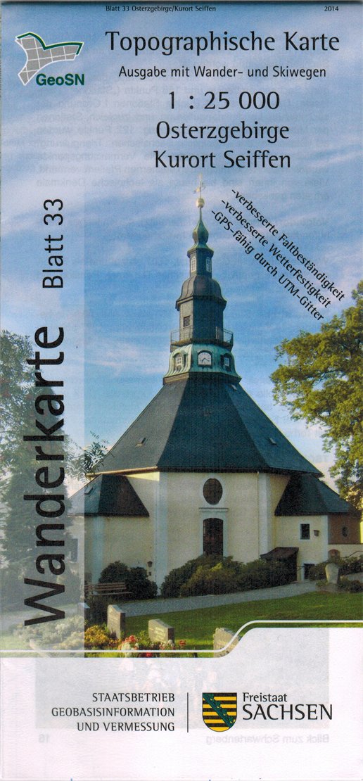Osterzgebirge/Kurort Seiffen: Wanderkarte 1:25 000, Ausgabe mit Wander- und Skiwegen (WK25 Blatt 33) book