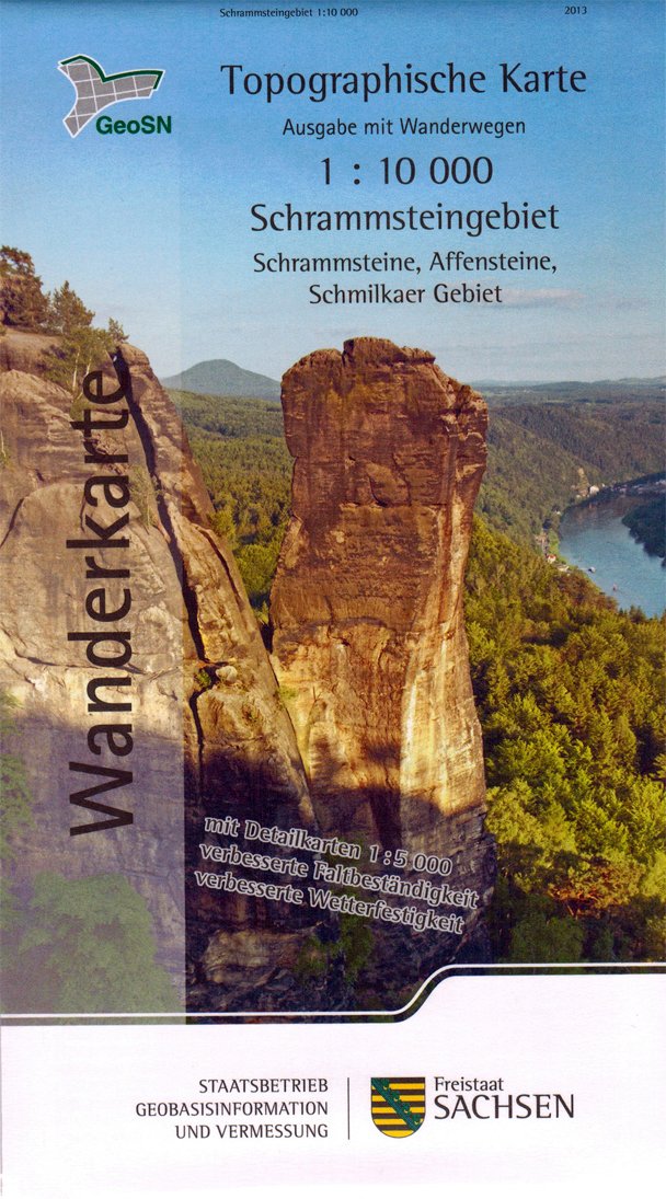Schrammsteingebiet 1:10000 Wanderkarte des Landschaftsschutzgebietes Sächsische Schweiz WK10 SG . Nationalpark. Elbsandsteingebirge. Leisure, Home & Garden