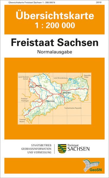 Übersichtskarte Freistaat Sachsen: 1:200 000, Normalausgabe (Topographische Übersichtskarten Sachsen 1:200 000 (ÜK200)) Leisure, Home & Garden