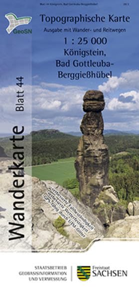 Königstein, Bad Gottleuba-Berggießhübel: Wanderkarte 1:25 000, Ausgabe mit Wander- und Reitwegen (WK25 Blatt 44) (Topographische Freizeitkarten Sachsen 1:25 000 / Wanderkarten (WK25)) Leisure, Home & Garden