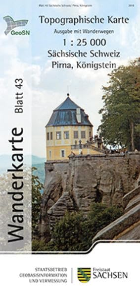 Sächsische Schweiz/Pirna, Königstein: Wanderkarte 1:25 000, Ausgabe mit Wanderwegen (WK25 Blatt 43) (Topographische Freizeitkarten Sachsen 1:25 000 / Wanderkarten (WK25)) Leisure, Home & Garden