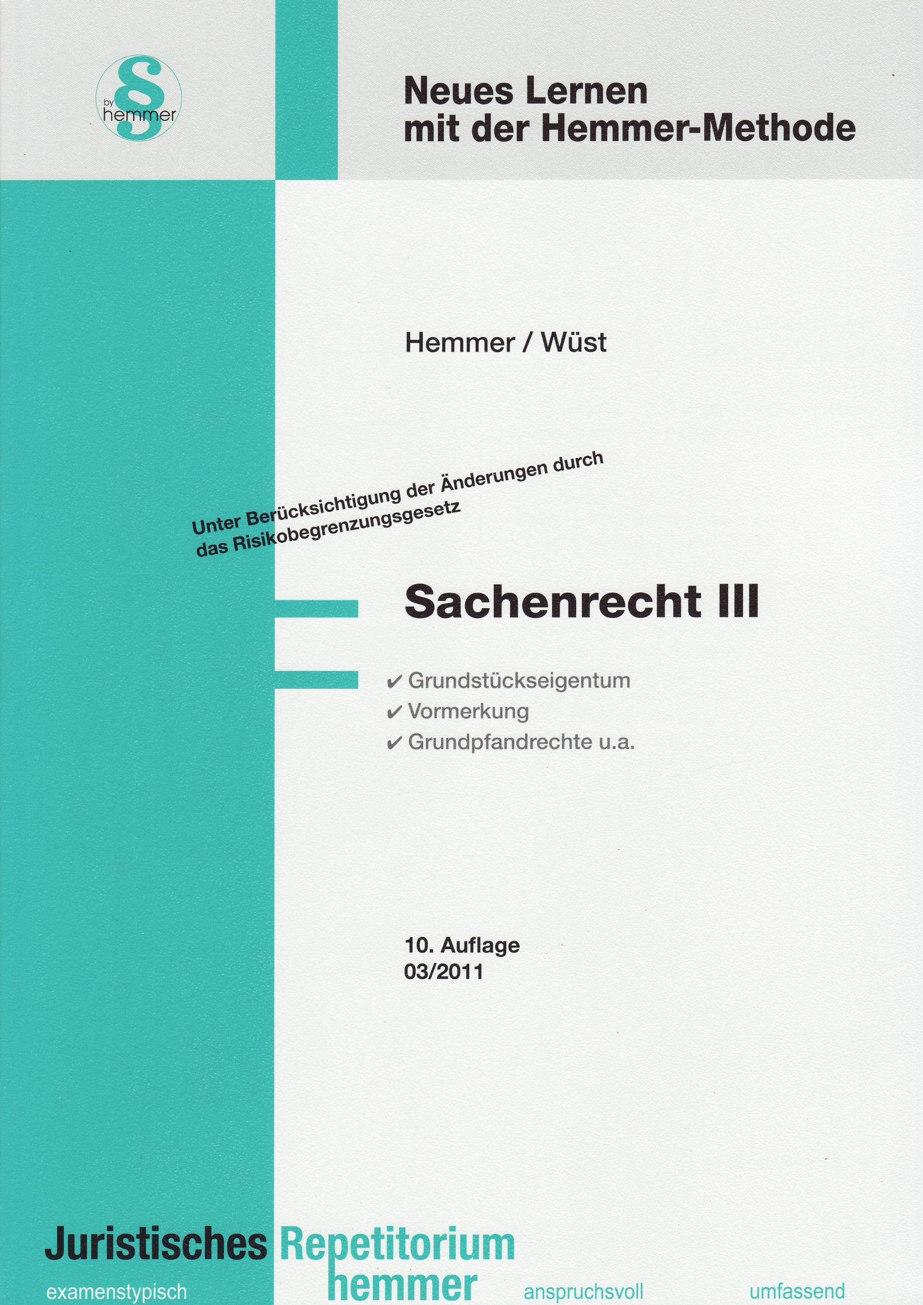 Sachenrecht III (Skripten - Zivilrecht) Law