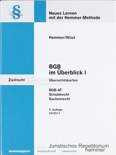 BGB im Überblick 1. Übersichtskarten: Zivilrecht. BGB AT. Schuldrecht. Sachenrecht (Karteikarten - Öffentliches Recht) Law