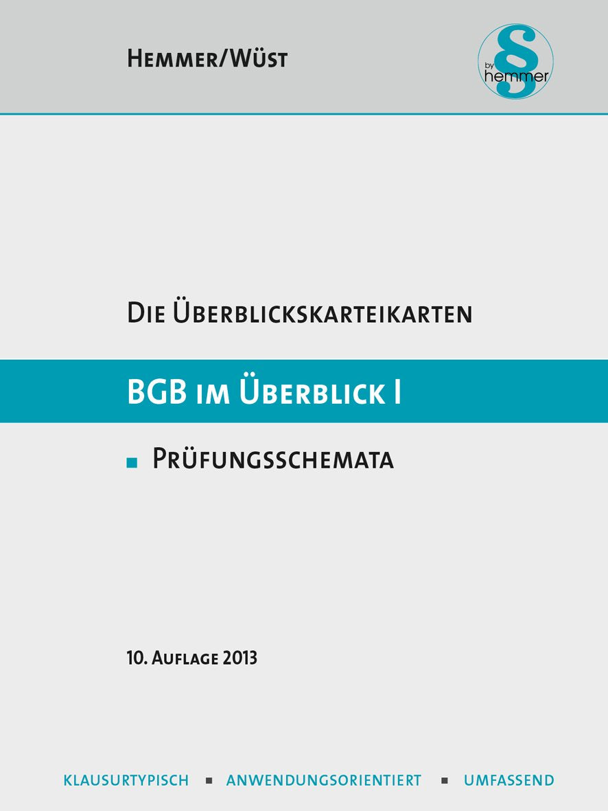 BGB im Überblick 1. Übersichtskarten: Zivilrecht. BGB AT. Schuldrecht. Sachenrecht (Karteikarten - Zivilrecht) Law