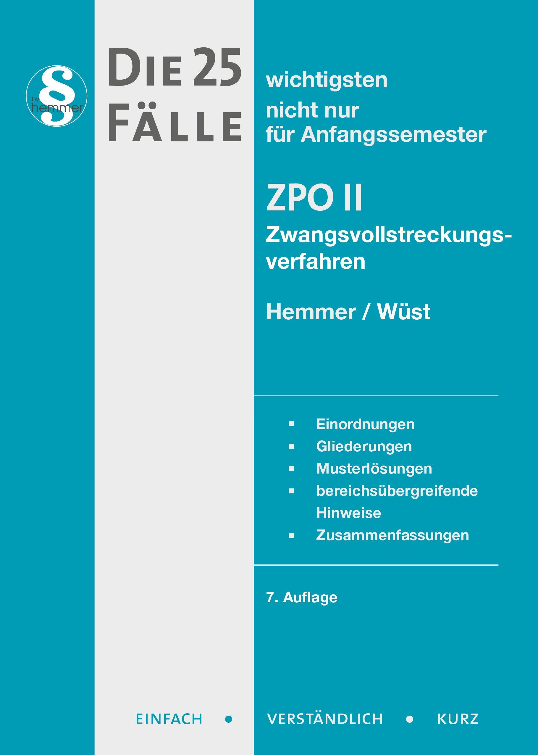 Die 25 wichtigsten Fälle ZPO II (Skript Zivilrecht) Law