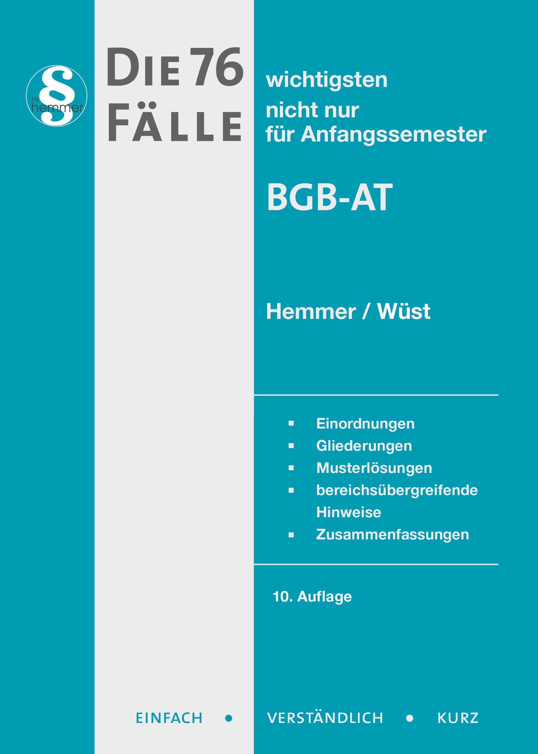 Die 76 wichtigsten Fälle BGB AT Law