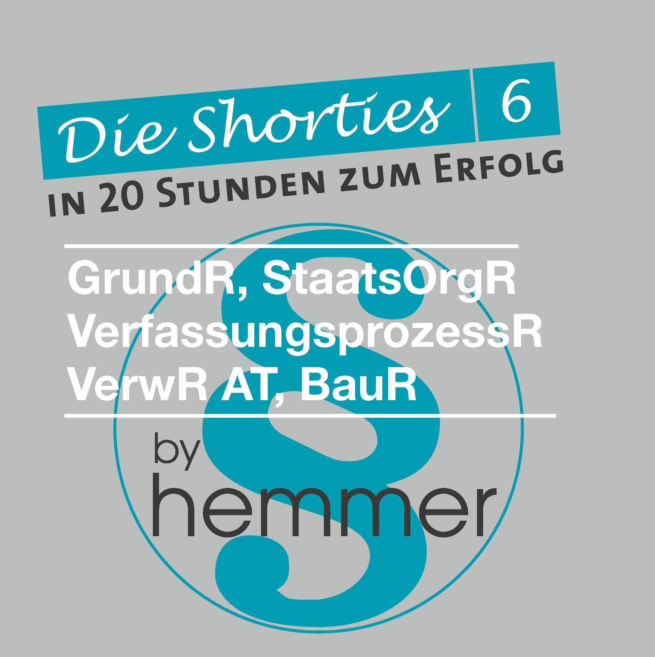 Die Shorties 6. Öffentliches Recht. VerwR AT, GrundR, BauR, StaatsOrgR, VerfProzR. Minikarteikarten Law