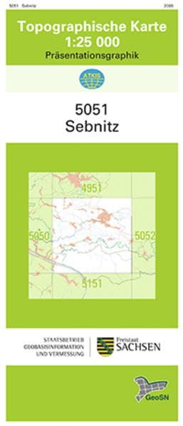 Sebnitz (5051): Topographische Karte 1:25 000, Präsentationsgraphik (Topographische Karten Sachsen 1:25 000 (TK 25); alte Karten) Leisure, Home & Garden
