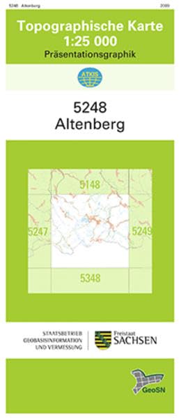 Altenberg (5248): Topographische Karte 1:25 000, Präsentationsgraphik (Topographische Karten Sachsen 1:25 000 (TK 25); amtlich) Leisure, Home & Garden