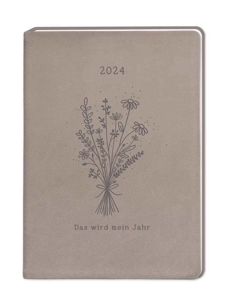 Terminplaner Lederlook 2024 Taupe: Terminplaner Lederlook A6 book