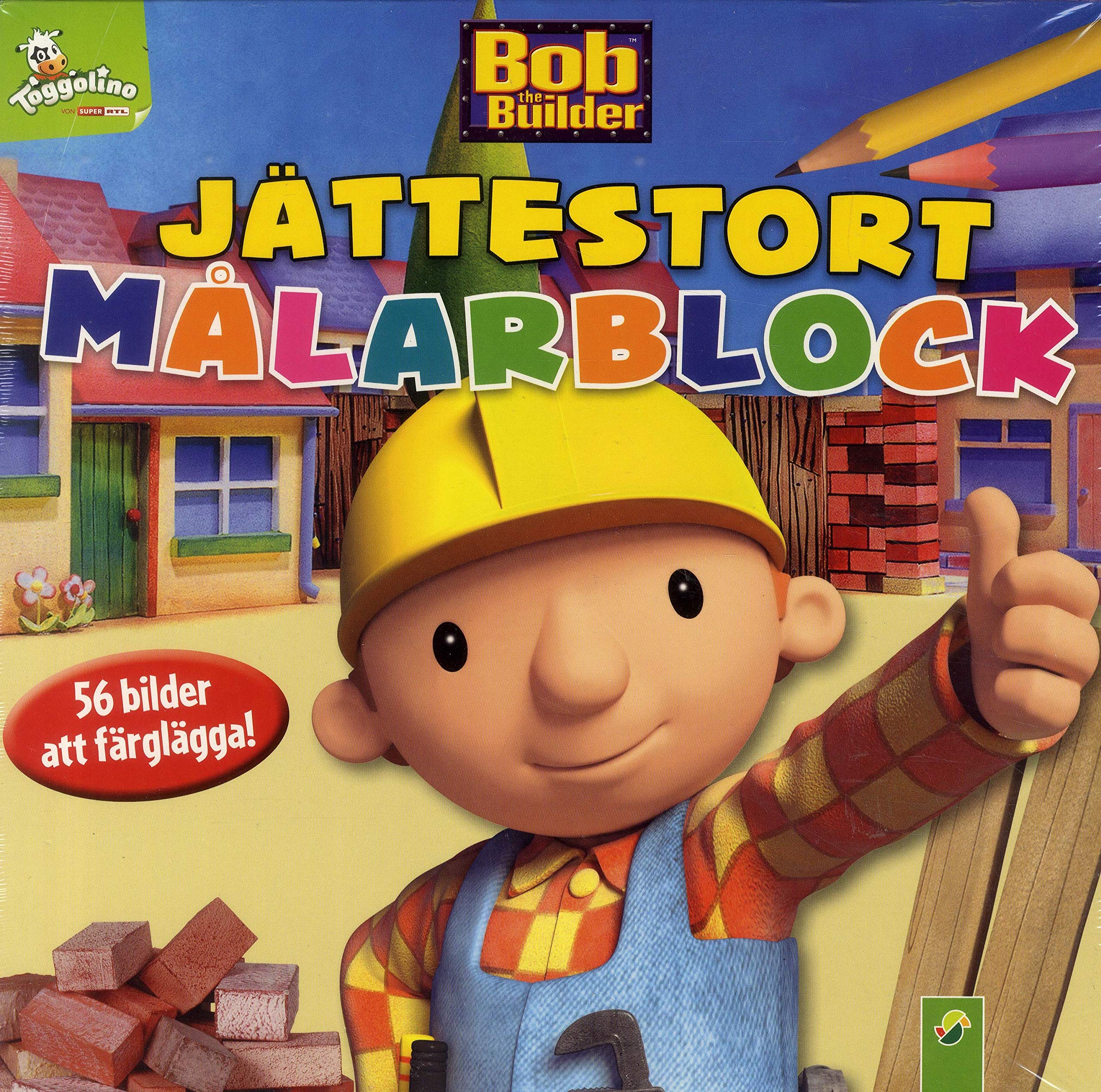 Byggar Bob - jättestort målarblock, 56 bilder att färglägga! Books