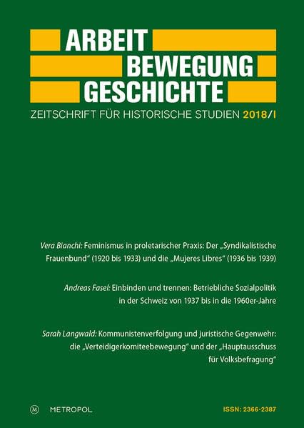 Arbeit – Bewegung – Geschichte: Zeitschrift für historische Studien 2018/I Film, Art & Culture
