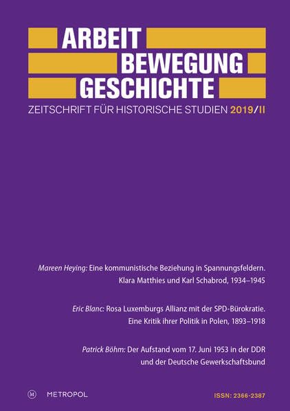 Arbeit – Bewegung – Geschichte: Zeitschrift für historische Studien 2019/II Books