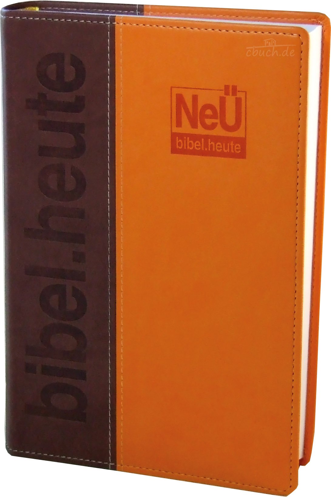 NeÜ bibel. heute: zweifarbiges Kunstleder braun/orange Religion & Esotericism