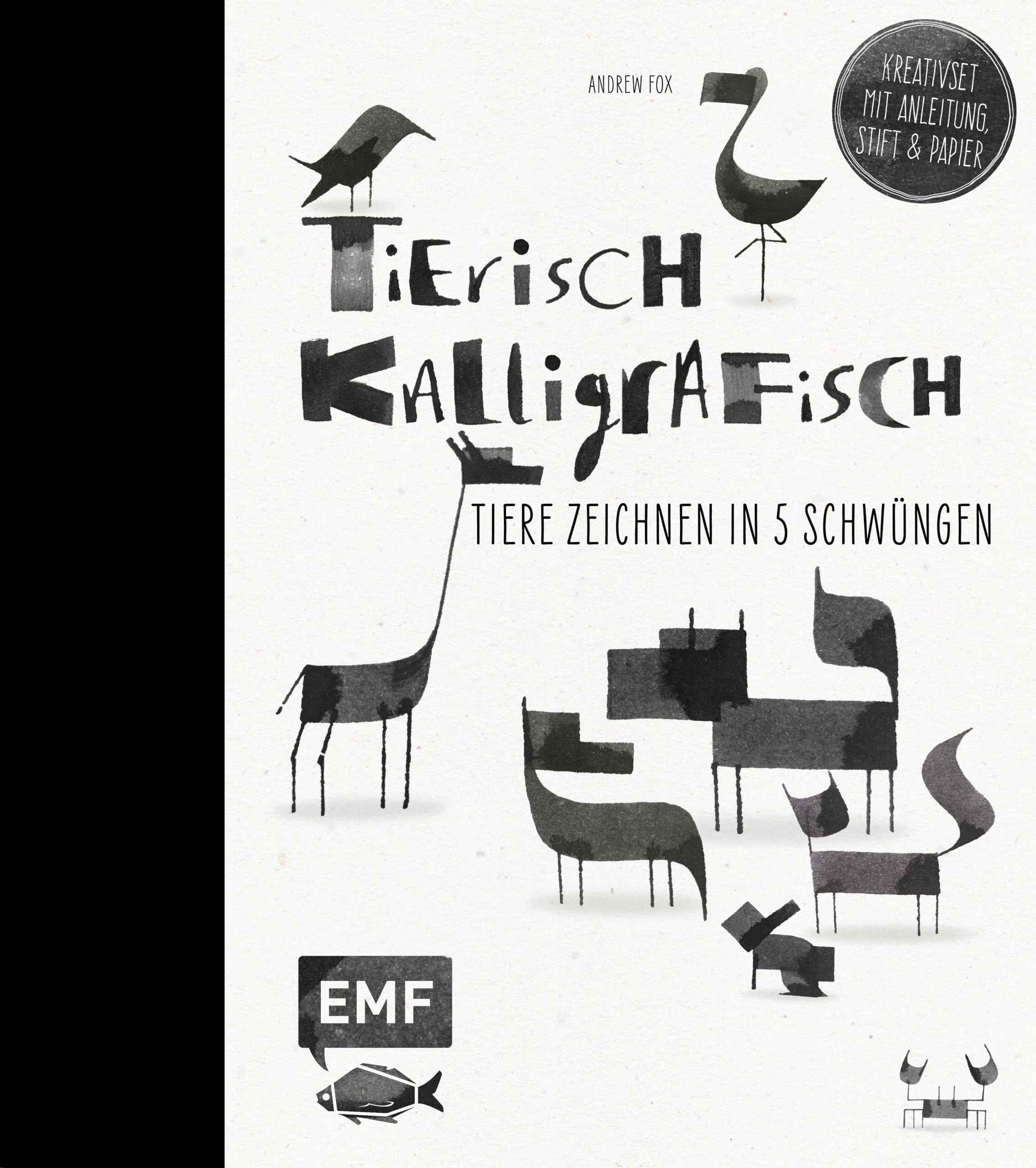 Tierisch kalligrafisch: Tiere zeichnen in 5 Schwüngen - Kreativset mit Anleitungen, Stift und Papier Film, Art & Culture
