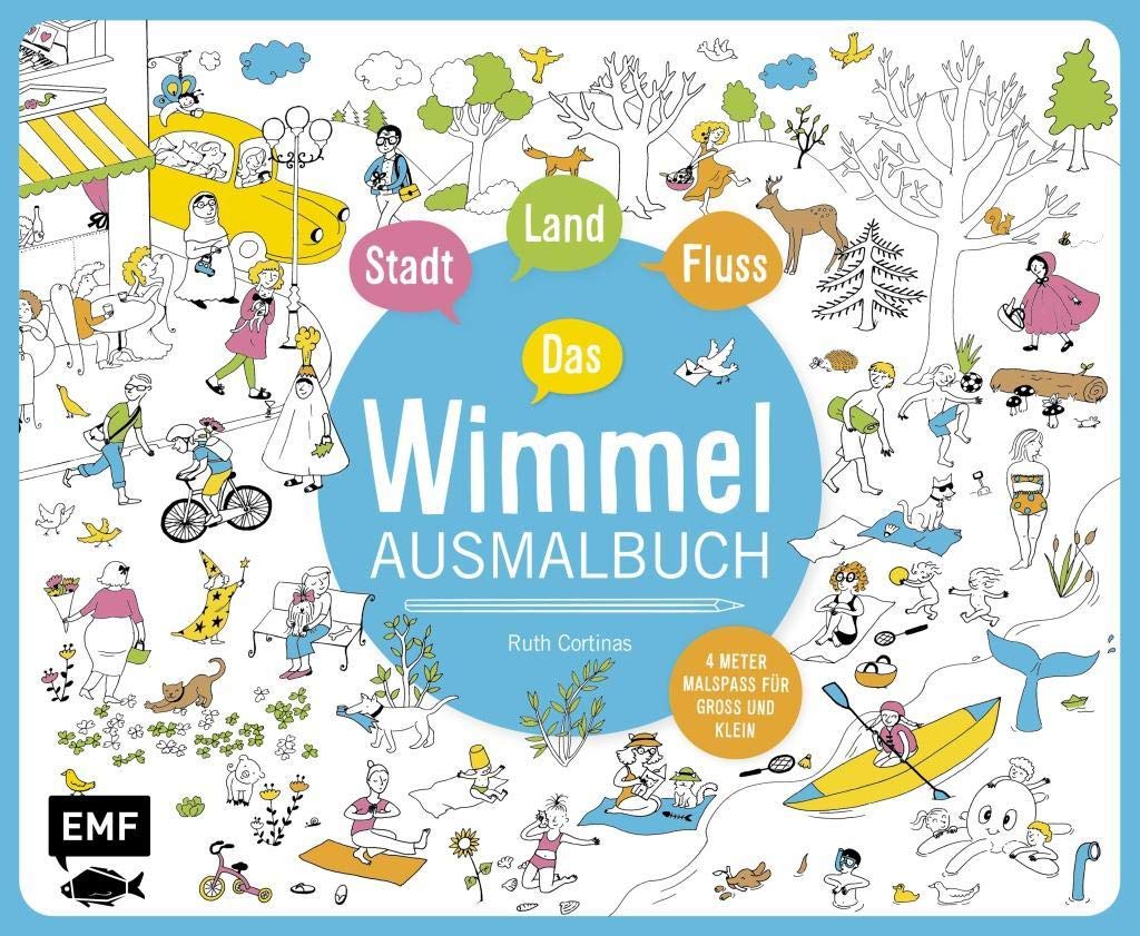 Stadt, Land, Fluss – Das Wimmel-Ausmalbuch: Vier Meter Malspaß für Groß und Klein: 4 Meter Malspaß für Groß und Klein Arts & Music