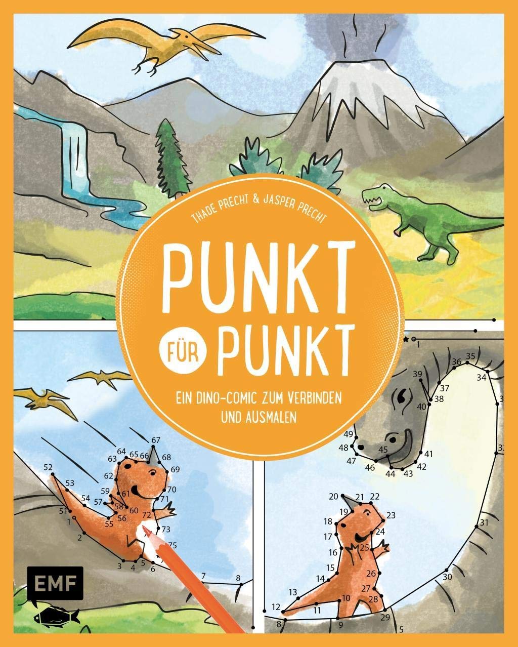Punkt für Punkt - Ein Dino-Comic zum Verbinden und Ausmalen Parents & Children