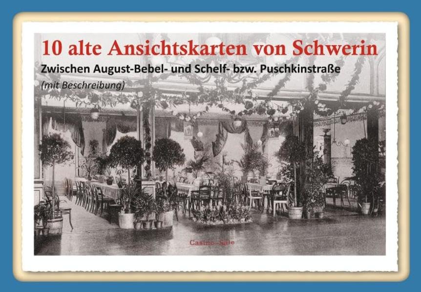 10 alte Ansichtskarten von Schwerin: Zwischen August-Bebel- und Schelf-bzw. Puschkinstraße Film, Art & Culture