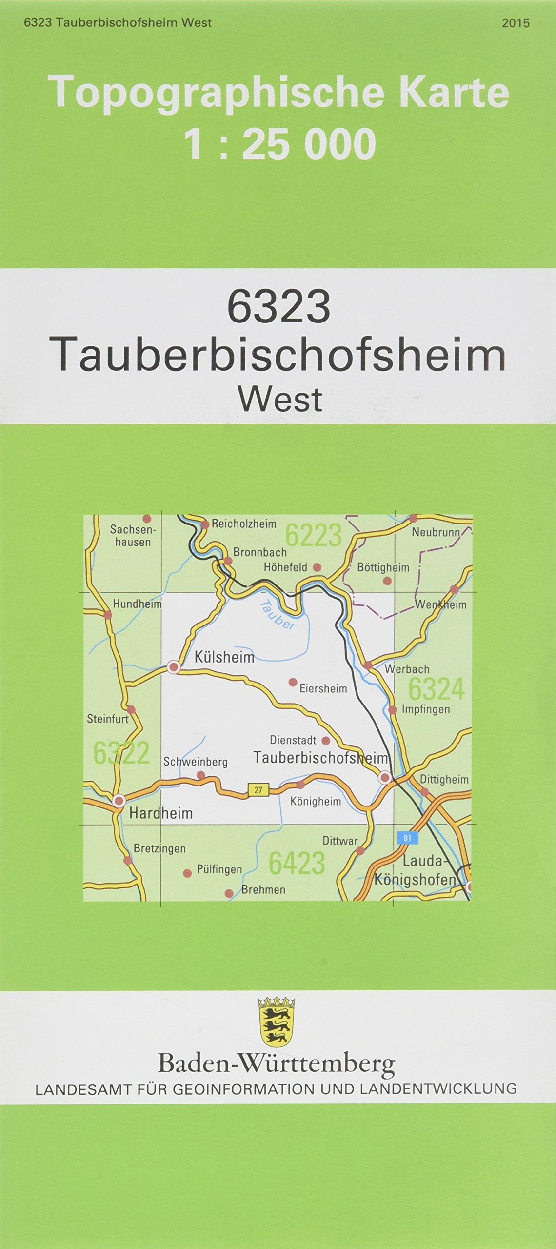 Tauberbischofsheim West 1 : 25 000: Mit UTM-Koordinaten bezogen auf d. WGS84/ETRS89 Leisure, Home & Garden