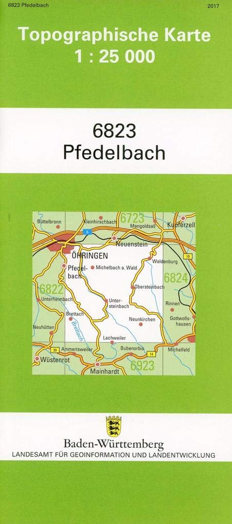Pfedelbach 1 : 25 000: Mit UTM-Koordinaten bezogen auf d. WGS84/ETRS89 Leisure, Home & Garden