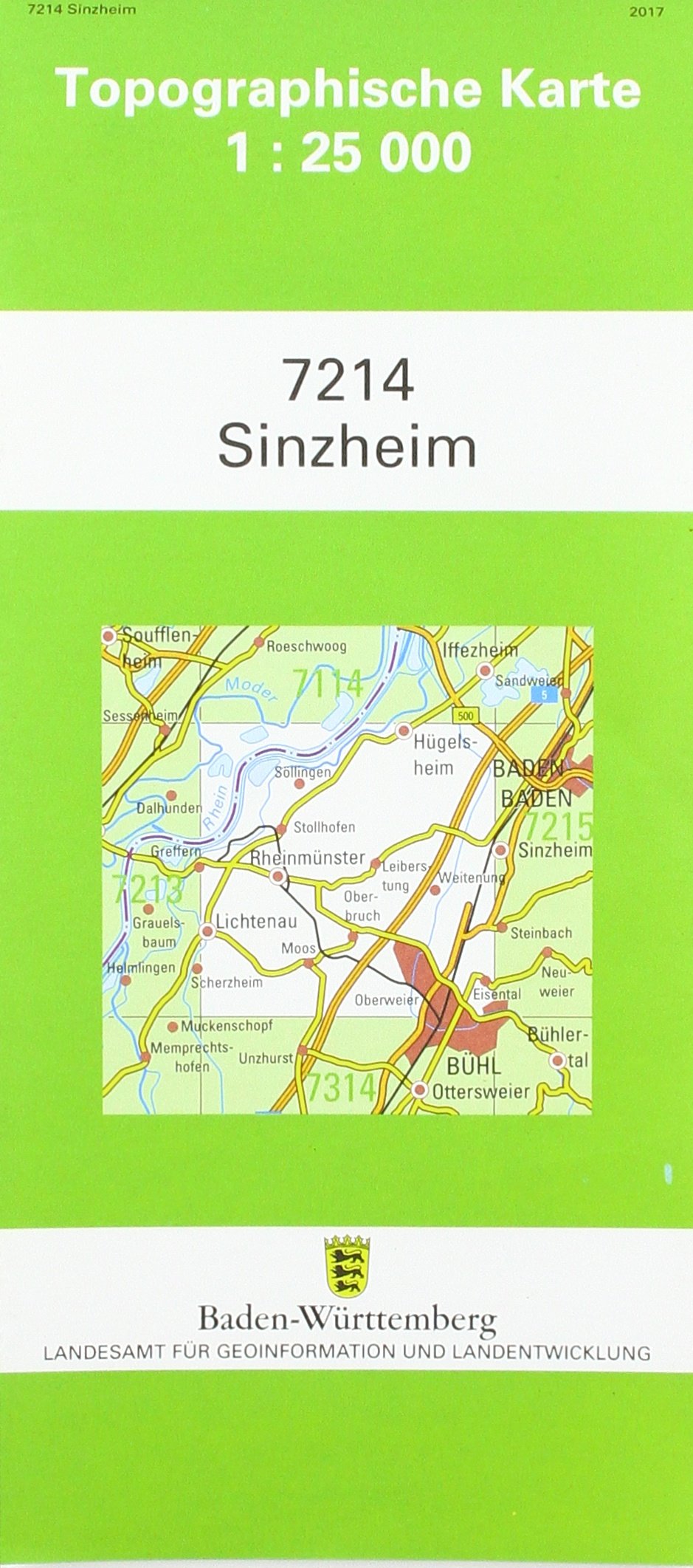 Sinzheim 1 : 25 000: Mit UTM-Koordinaten bezogen auf d. WGS84/ETRS89 Leisure, Home & Garden