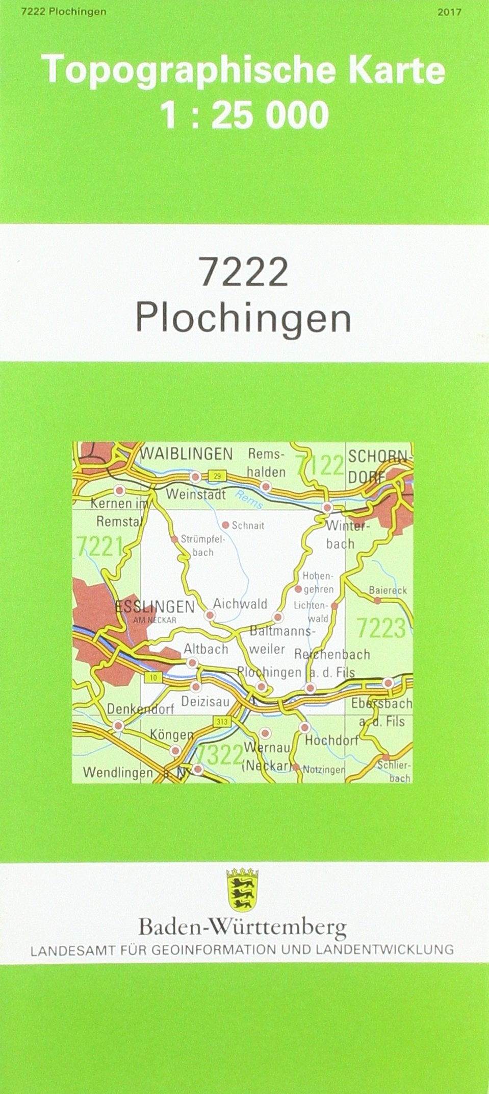 Plochingen 1 : 25 000: Mit UTM-Koordinaten bezogen auf d. WGS84/ETRS89 Leisure, Home & Garden