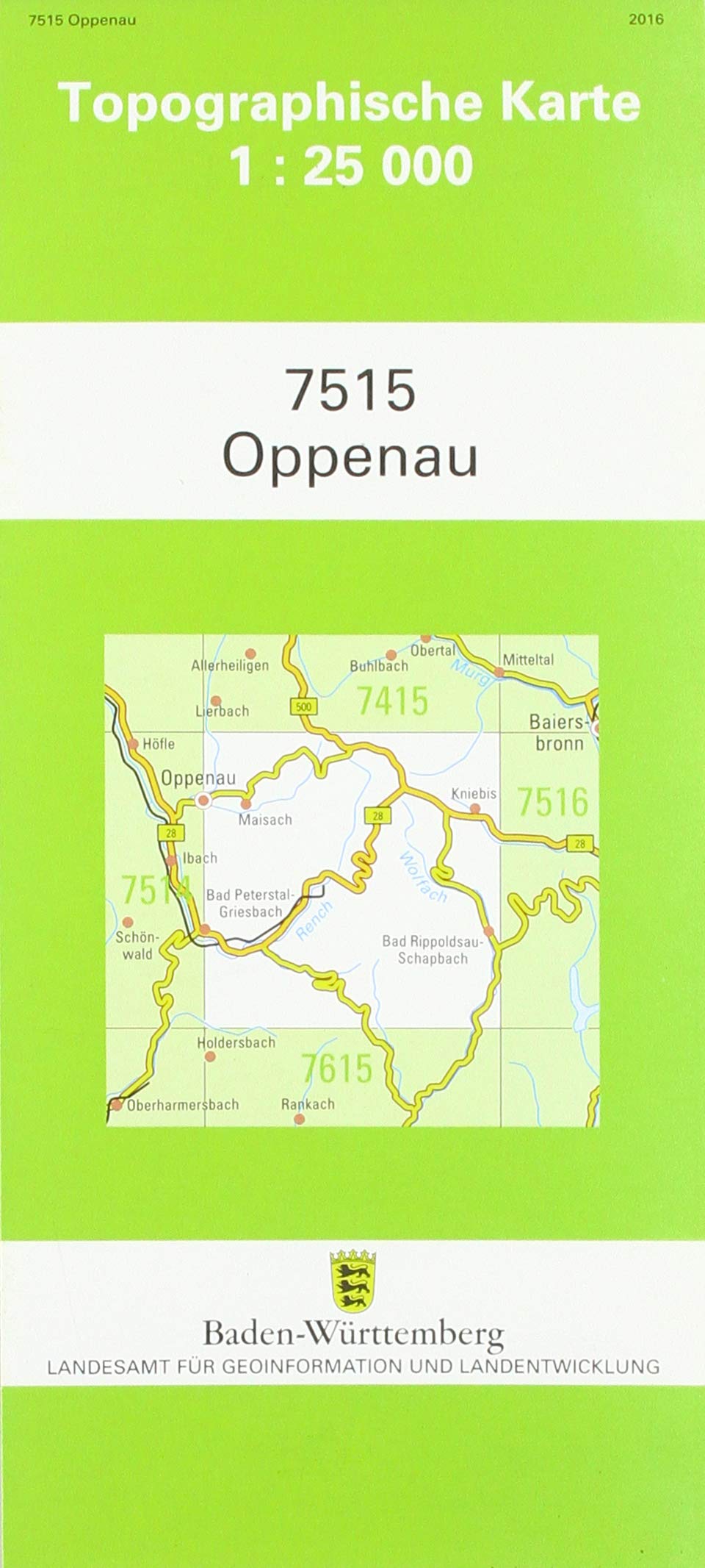 Oppenau 1 : 25 000: Mit UTM-Koordinaten bezogen auf d. WGS84/ETRS89 Leisure, Home & Garden