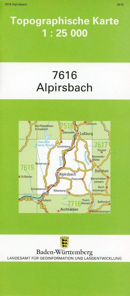 Topographische Karte Baden-Württemberg Alpirsbach: Mit UTM-Koordinaten bezogen auf d. WGS84/ETRS89 Maps & Plans