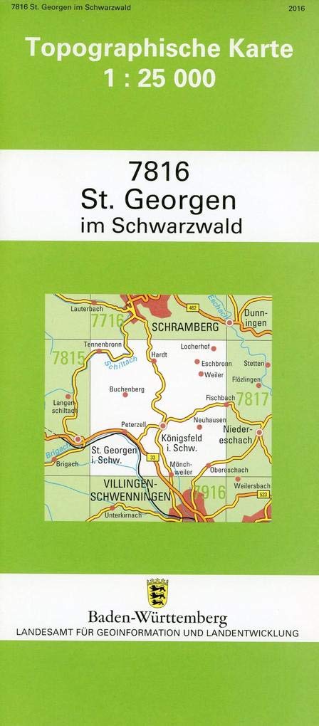 St. Georgen im Schwarzwald 1 : 25 000: Mit UTM-Koordinaten bezogen auf d. WGS84/ETRS89 Leisure, Home & Garden