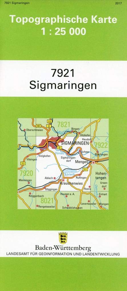 Sigmaringen 1 : 25 000: Mit UTM-Koordinaten bezogen auf d. WGS84/ETRS89 Leisure, Home & Garden