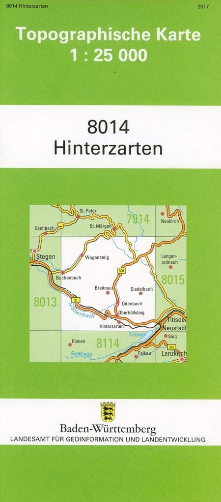 Topographische Karte Baden-Württemberg Hinterzarten: Mit UTM-Koordinaten bezogen auf d. WGS84/ETRS89 Maps & Plans