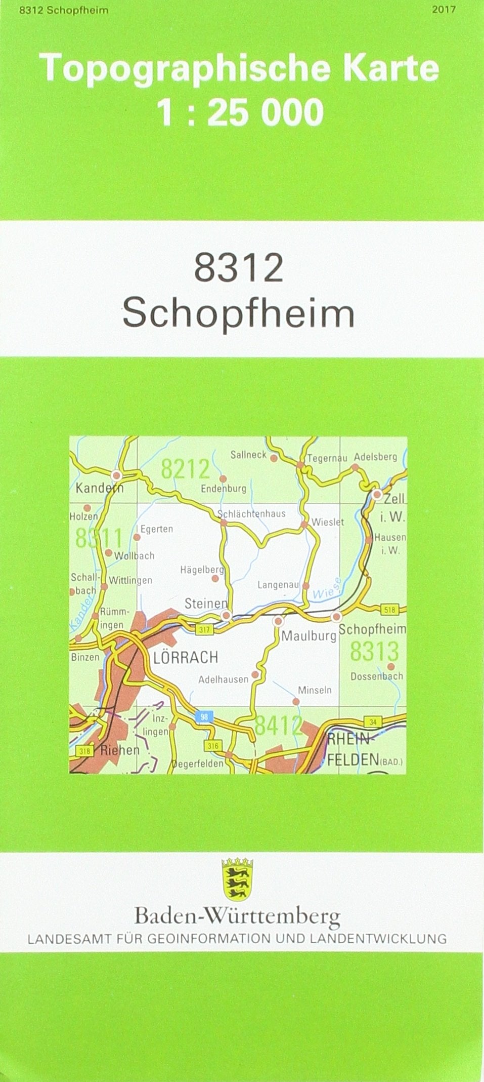 Schopfheim 1 : 25 000: Mit UTM-Koordinaten bezogen auf d. WGS84/ETRS89 Leisure, Home & Garden