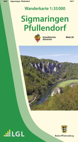 Karte des Schwäbischen Albvereins 30 Sigmaringen - Pfullendorf 1 : 35 000 Maps & Plans