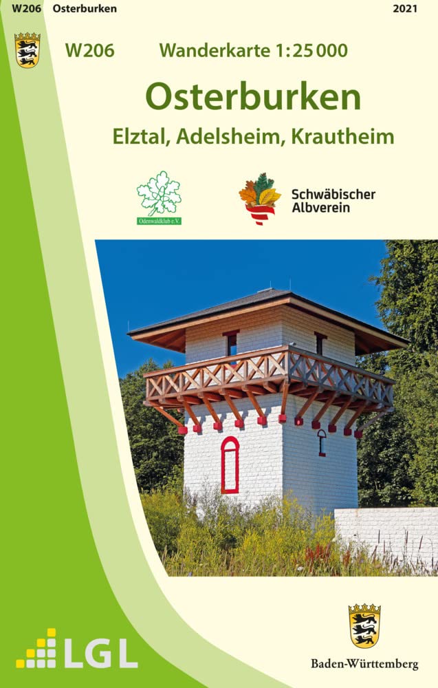 W206 Wanderkarte 1:25 000 Osterburken: Elztal, Adelsheim, Krautheim Maps & Plans