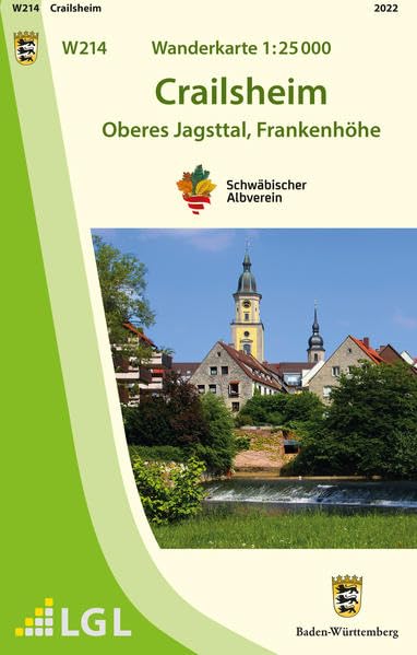 W214 Wanderkarte 1:25 000 Crailsheim: Oberes Jagsttal, Frankenhöhe Maps & Plans