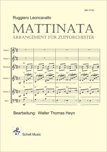 Mattinata (Ruggiero Leoncavallo): arrangiert für Zupforchester book
