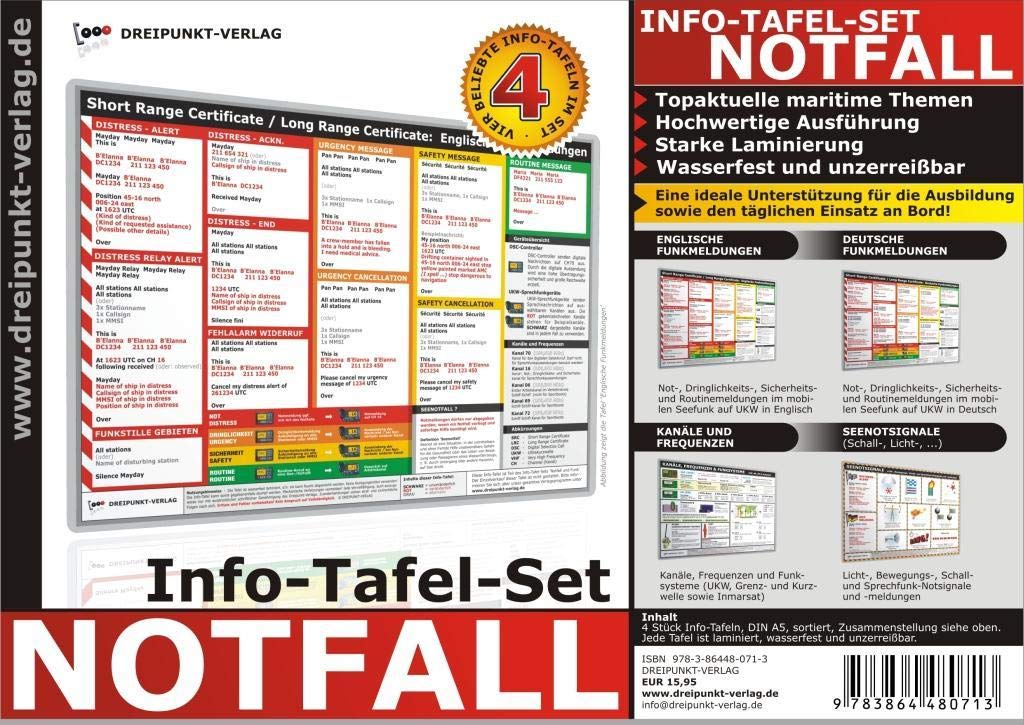Info-Tafel-Set Notfall: 4 beliebte Info-Tafeln im Set (DIN A5) Leisure & Fun