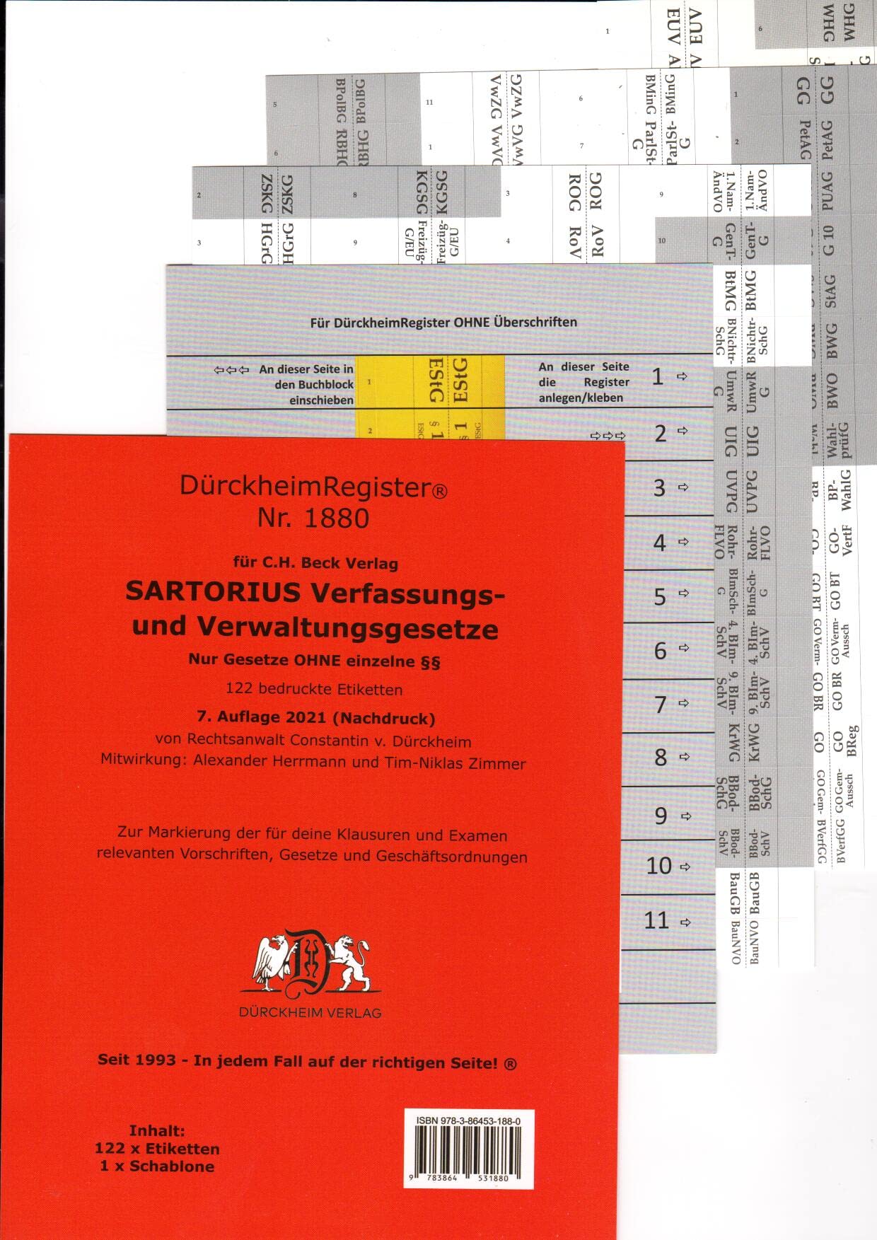 DürckheimRegister® SARTORIUS 1 OHNE §§ (2022) Law