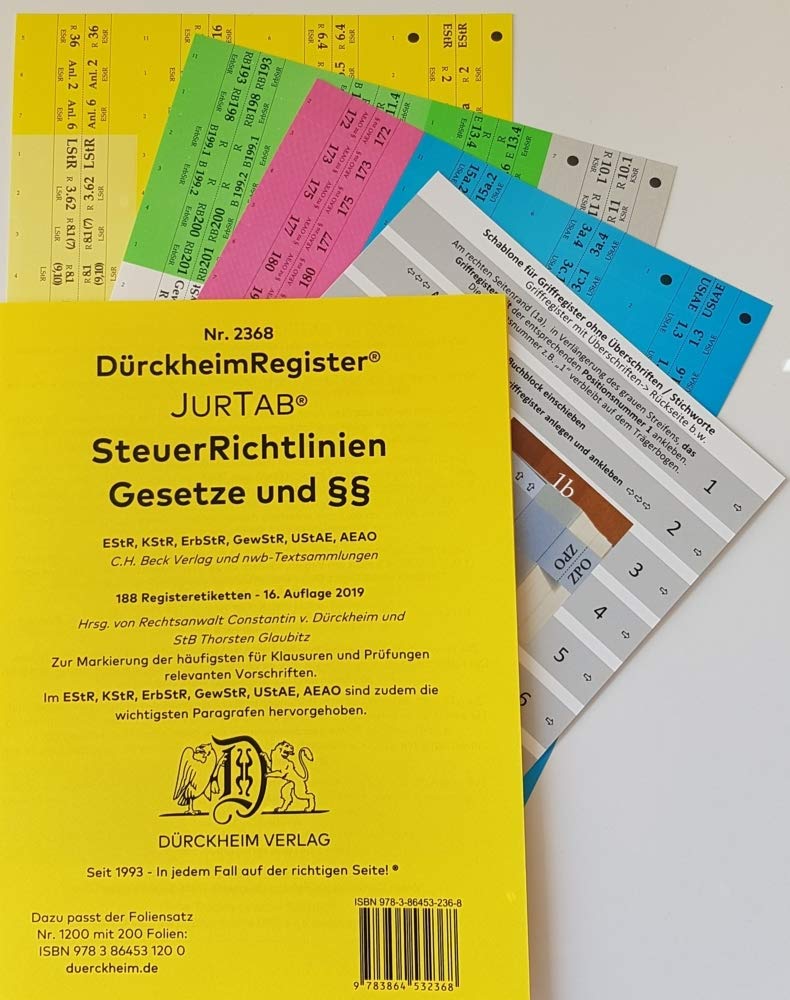 DürckheimRegister® Steuerrichtlinien Zahlen (2022) book