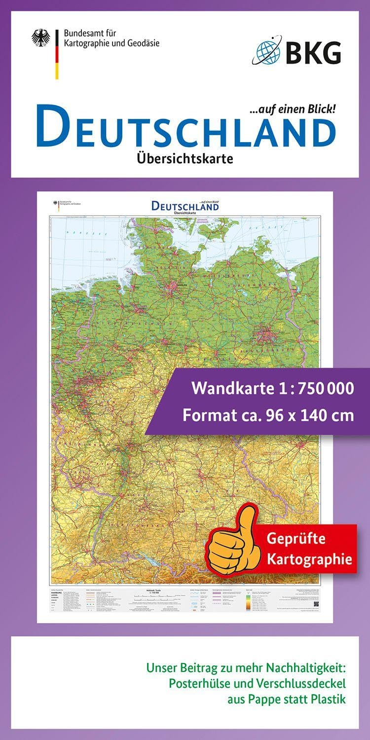 Deutschland auf einen Blick! Übersichtskarte 1:750 000 Leisure, Home & Garden