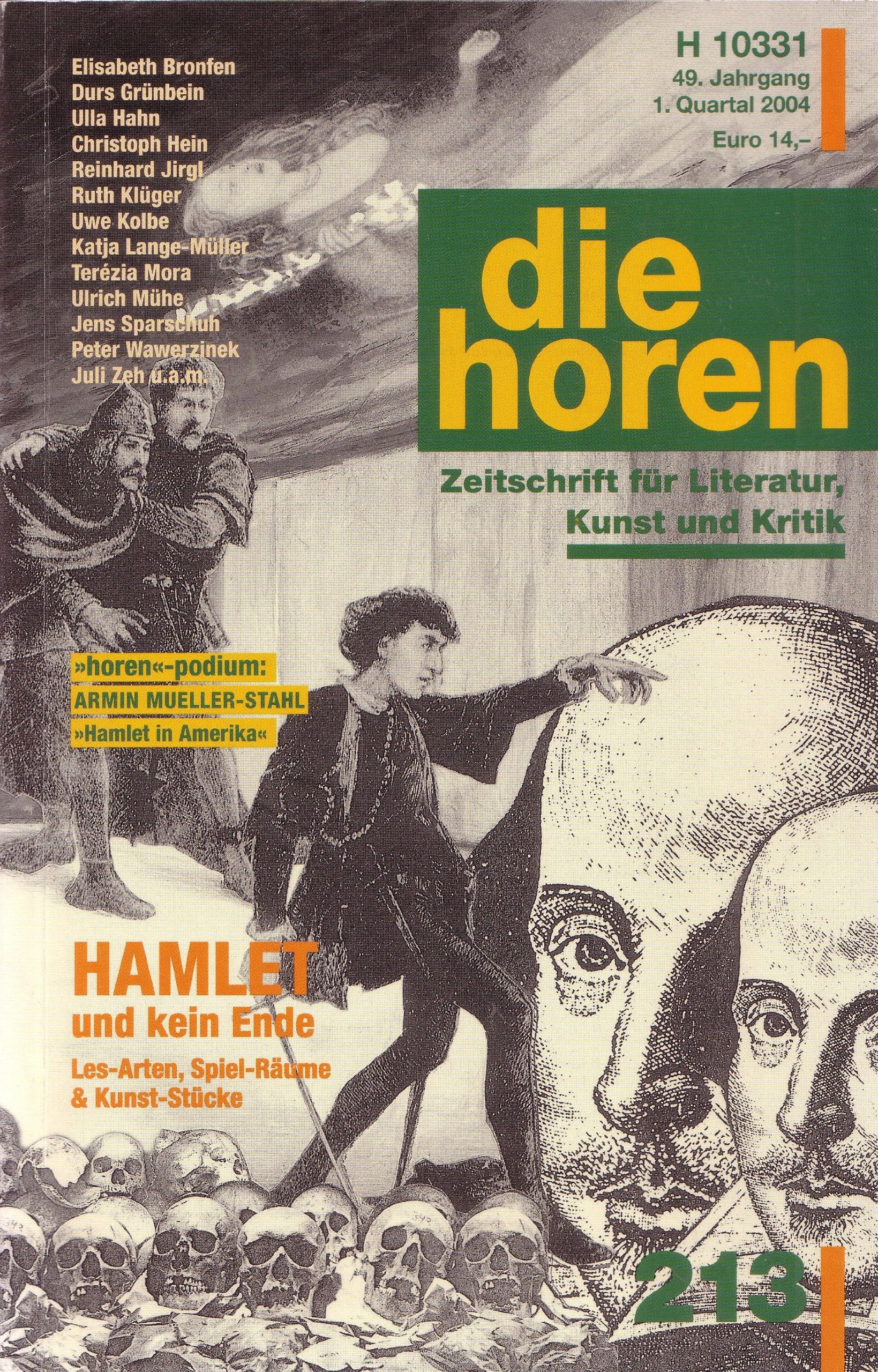 die horen - Zeitschrift für Literatur, Kunst und Kritik: Hamlet und kein Ende (die horen-Literaturzeitschrift) Essays & Short Stories