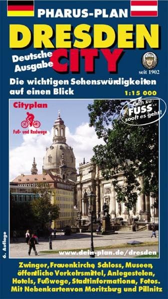 Pharus Plan Dresden City. Deutsche Ausgabe: Die wichtigen Sehenswürdigkeiten auf einen Blick. 1:15 000 Leisure, Home & Garden