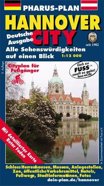 Pharus-Plan Hannover-City: Cityplan für Fußgänger. Alle Sehenswürdigkeiten auf eine Blick, 1 :12000. Leisure, Home & Garden