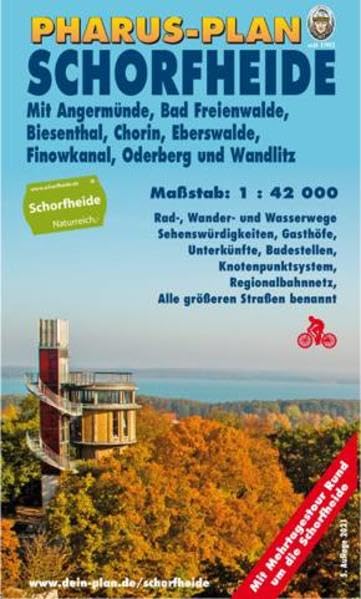 Pharus-Plan Schorfheide: Mit Angermünde, Bad Freienwalde, Biesenthal, Chorin, Eberswalde, Finowkanal, Oderberg und Wandlitz. Maßstab 1: 42 000. Leisure, Home & Garden