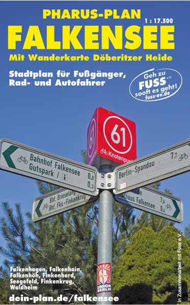 Pharus-Plan FALKENSEE 1: 17 500. Stadtplan für Fußgänger, Rad- und Autofahrer.: Mit Wanderkarte Döberitzer Heide (1: 40 000). Maps & Plans