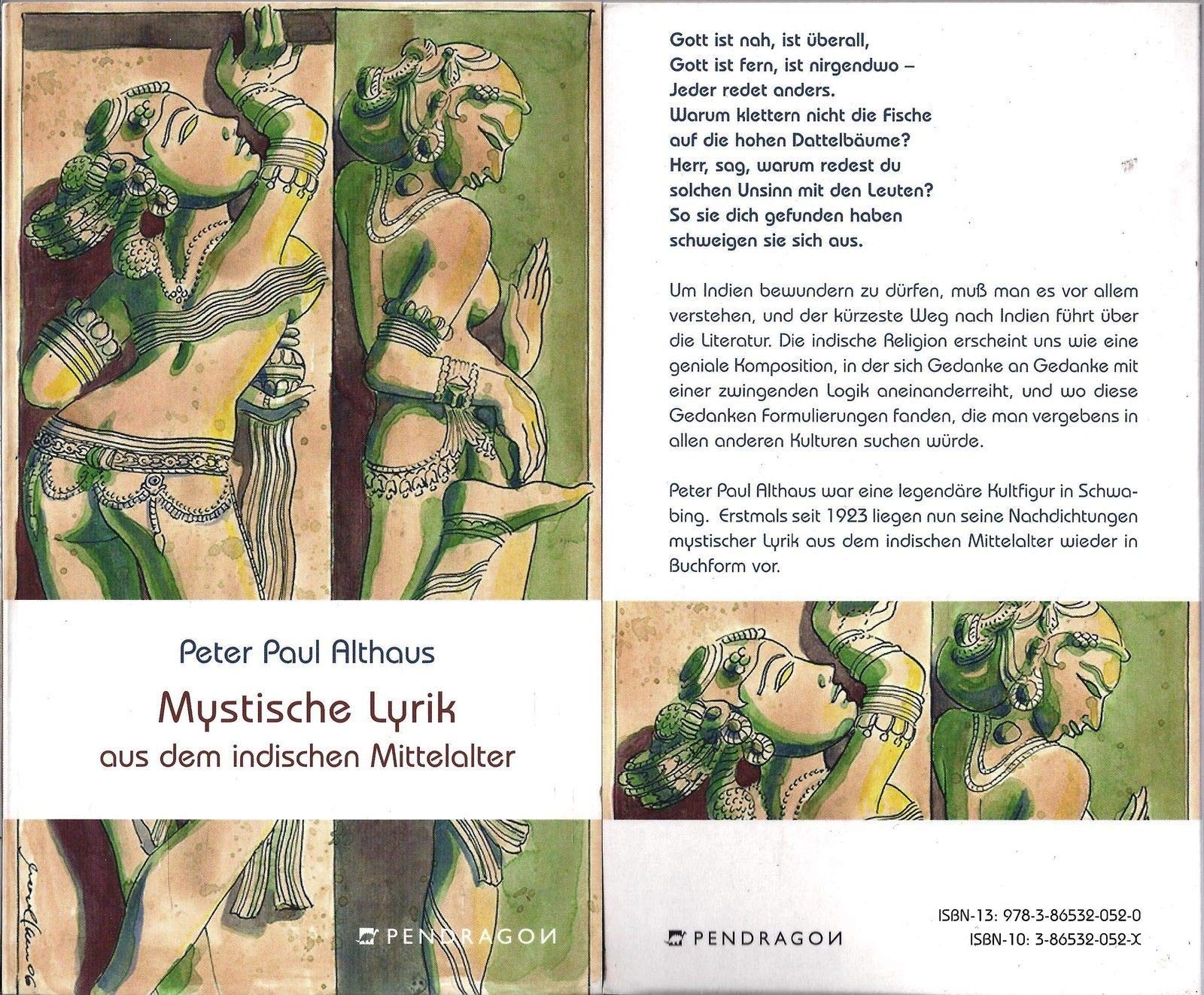 Mystische Lyrik aus Indien: Nachdichtungen: Nachdichtungen. Hrsg. v. Hans Althaus Poetry
