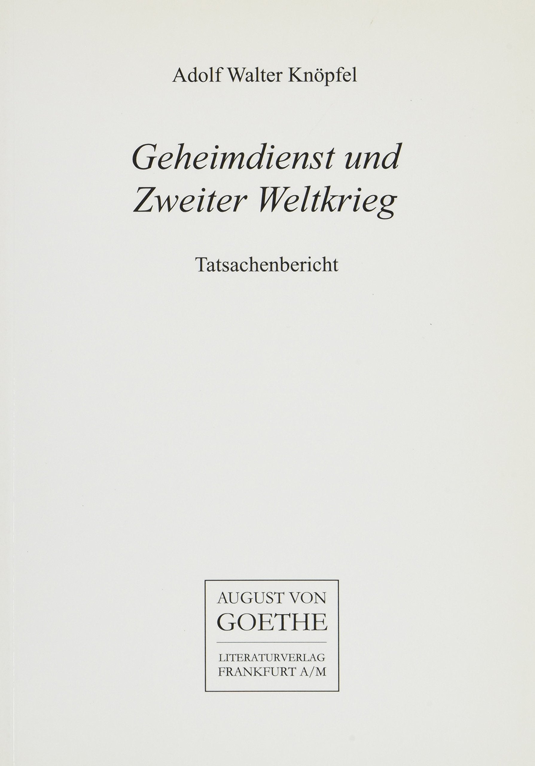 Geheimdienst und Zweiter Weltkrieg Books