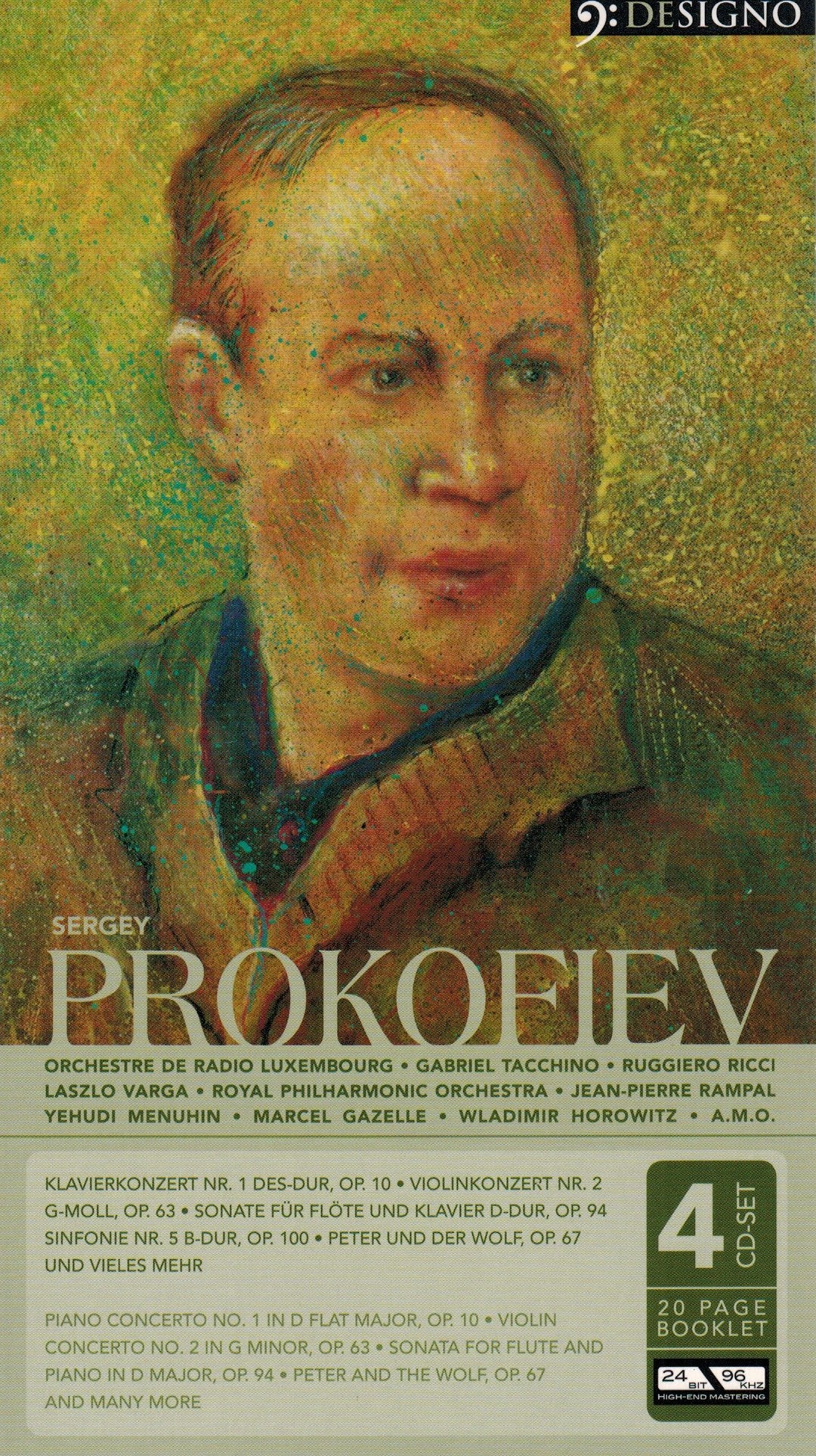 Sergei Prokofieff: Klavierkonzert Nr.1 Des-Dur op.10; Violinkonzert Nr.2 G-moll op.63; Sonate für Flöte und Klavier D-Dur op.94; Sinfonie Nr. 5 B-Dur ... Gabriel Tacchino, Ruggiero Ricci... Arts & Music