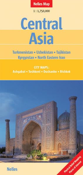 Nelles Map Central Asia (Landkarte) 1: 1 750 000. Turkmenistan, Uzbekistan, Tajikistan, Kyrgyzstan, North Eastern Iran and City Maps Leisure, Home & Garden